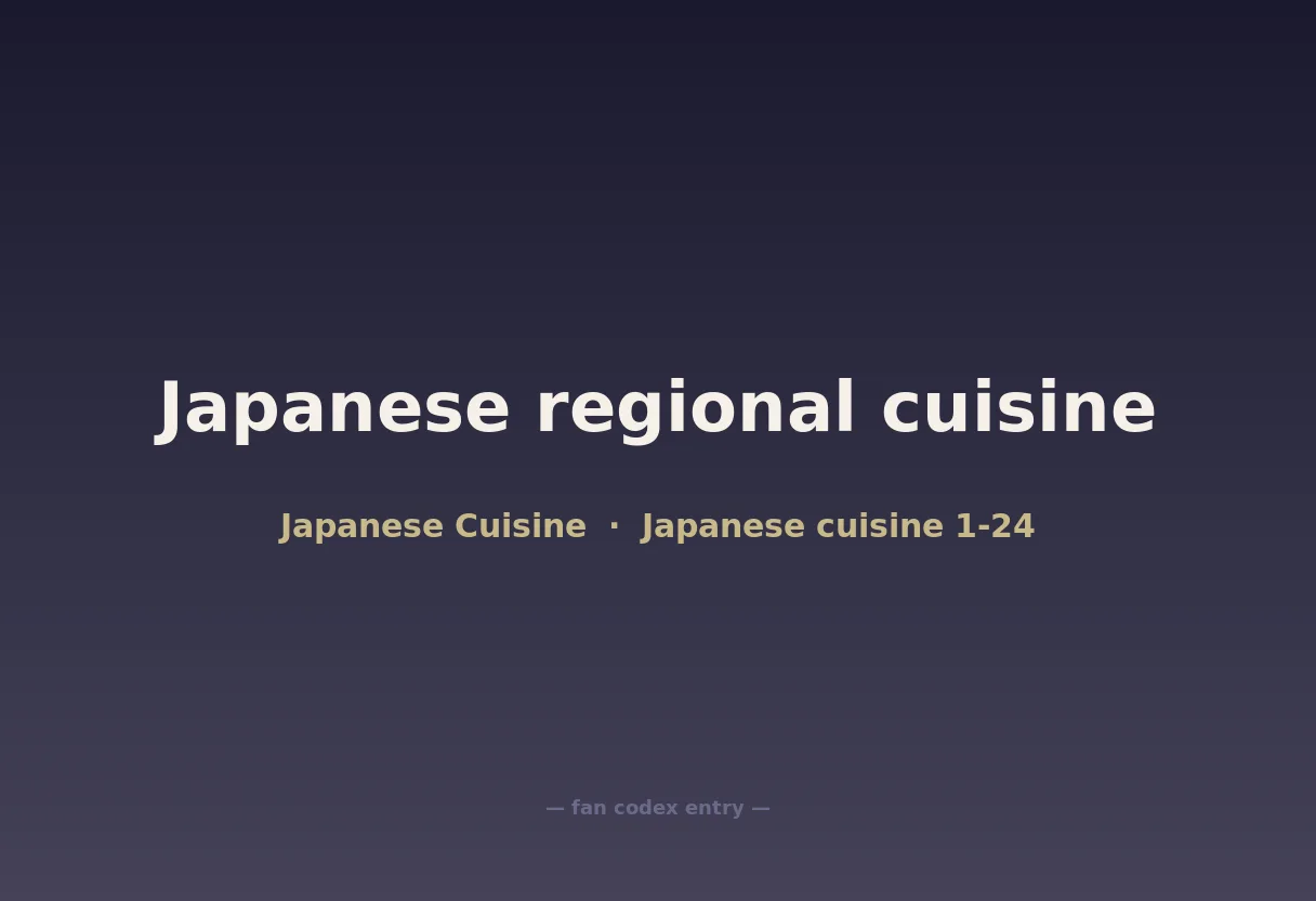 Japanese regional cuisine